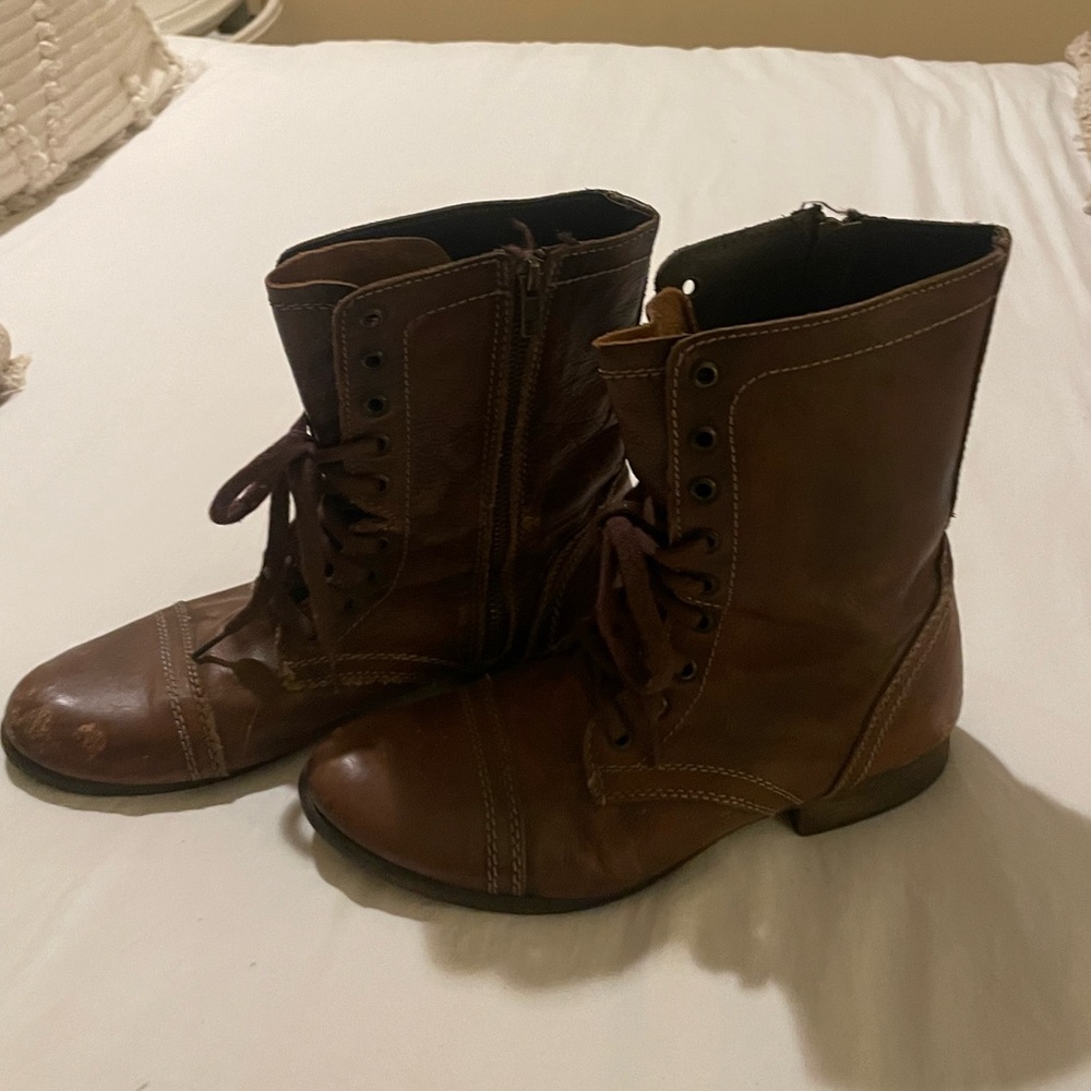 Chocolate brown combat boot
